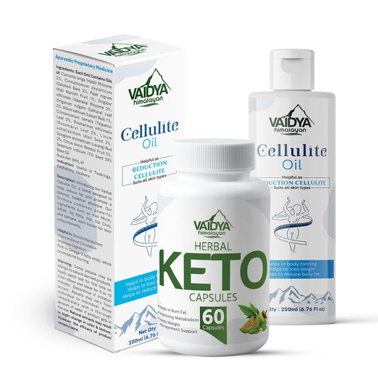 Vaidya Himalayan Weight loss Combo- Keto Capsules & Cellulite Oil