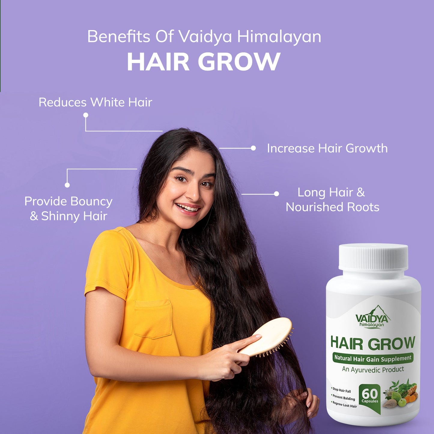 Vaidya Himalayan Hair Grow Capsules - 60 caps