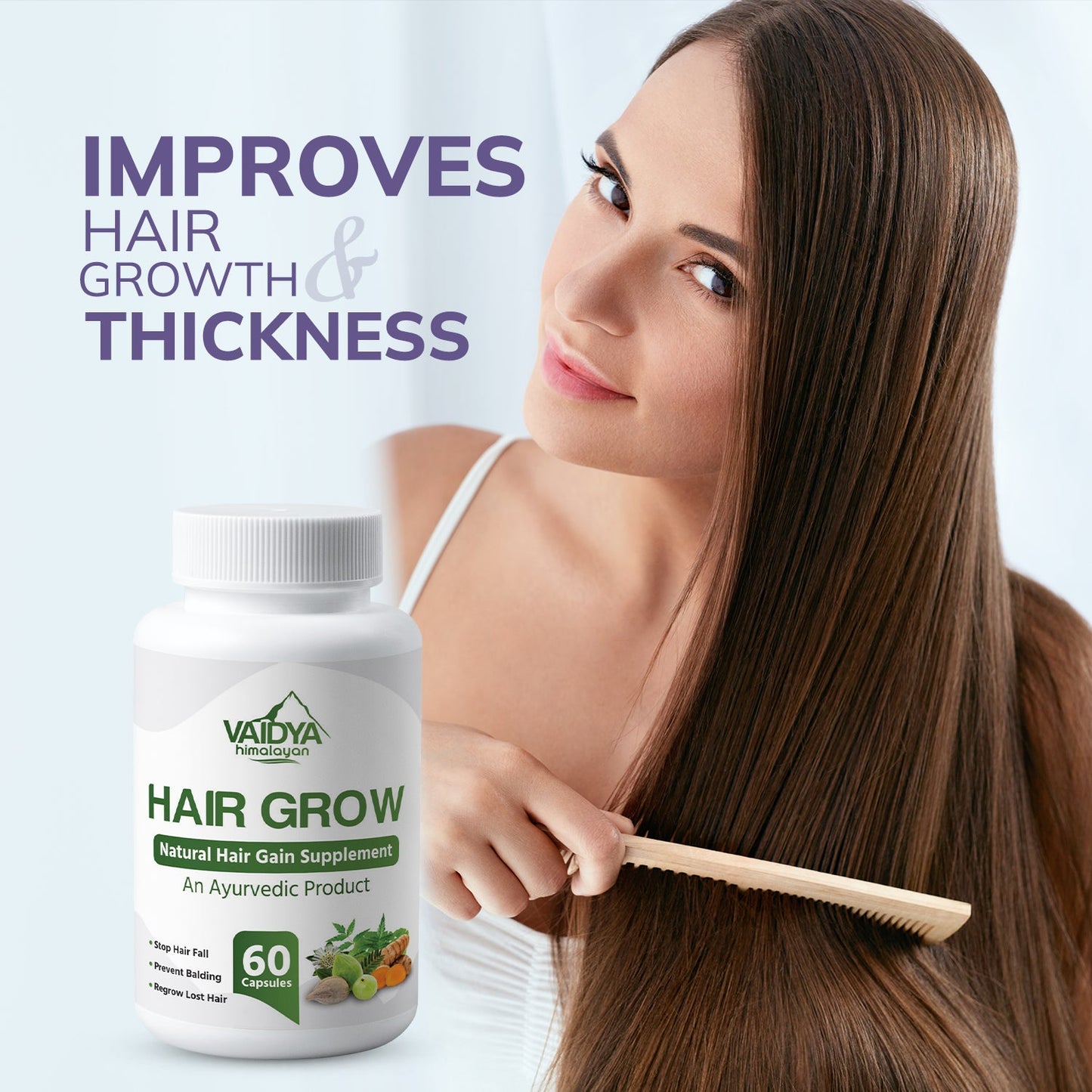 Vaidya Himalayan Hair Grow Capsules - 60 caps