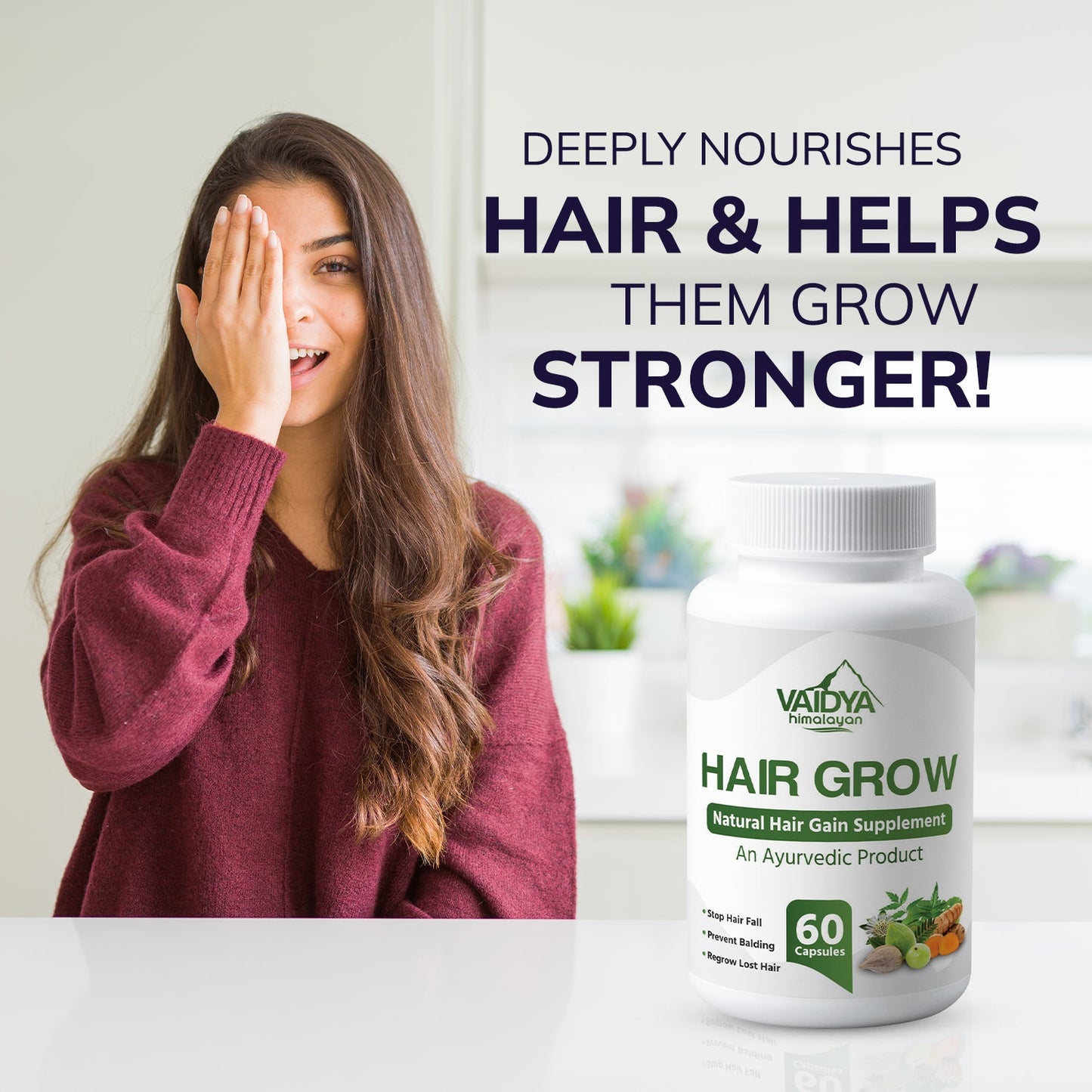 Vaidya Himalayan Hair Grow Capsules - 60 caps
