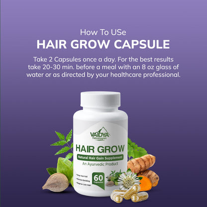 Vaidya Himalayan Hair Grow Capsules - 60 caps
