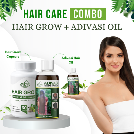 Vaidya Himalayan Hair Care Combo- Hair Grow + Adivasi Oil